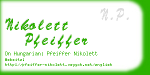 nikolett pfeiffer business card